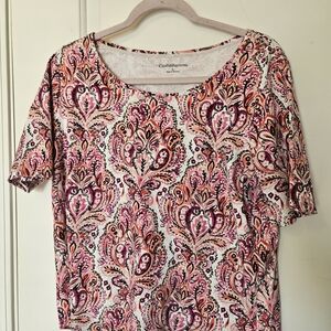 Croft & Barrow Women's Pink Paisley Top